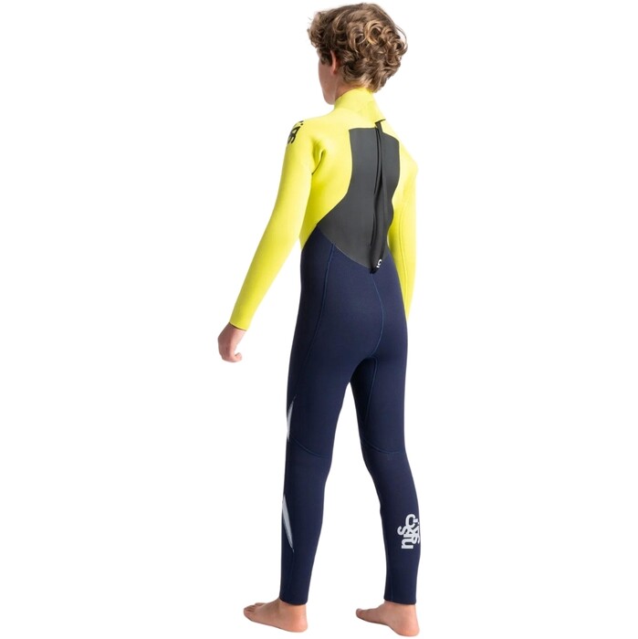 2024 C-Skins Junior Legend 5/4/3mm GBS Back Zip Wetsuit C-LE54JBZ - Slate / Flash Green / Silver